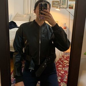 Zara leather bomber